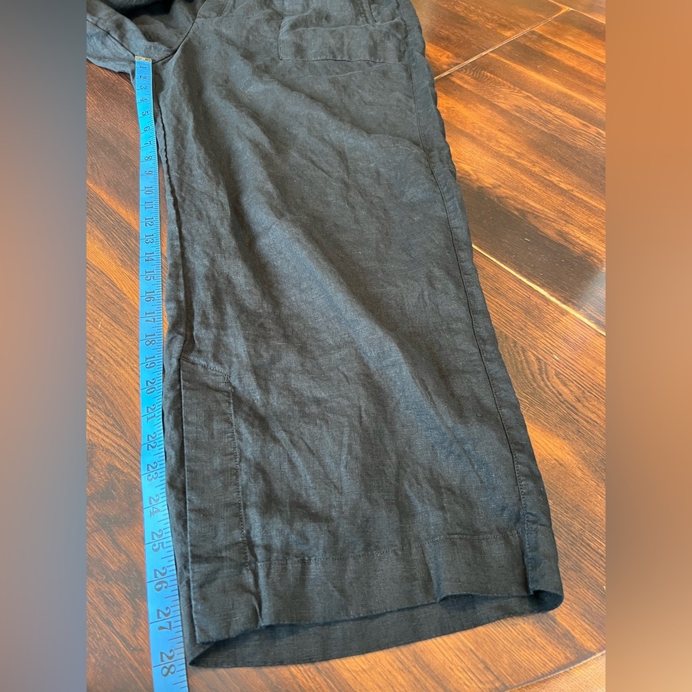 Athleta Retreat 100% Linen High Rise Wide Leg Pants Women’s Plus 2X Petite Black - Picture 12 of 13